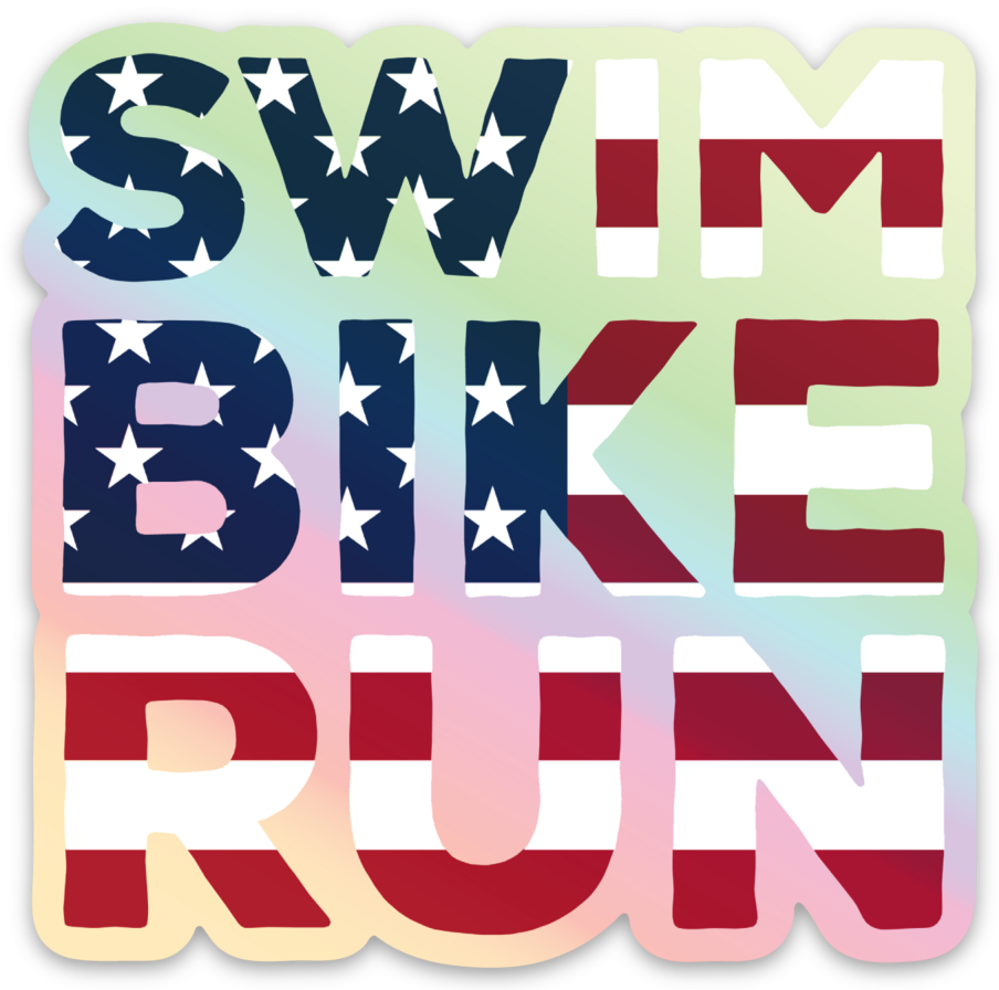 Swim Bike Run USA Sticker