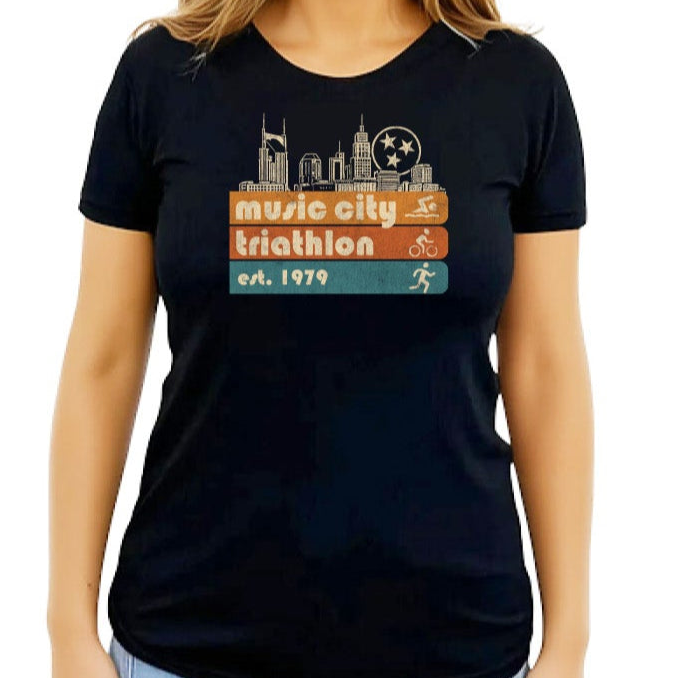 Music City Triathlon Retro 1979 Womens Shirt
