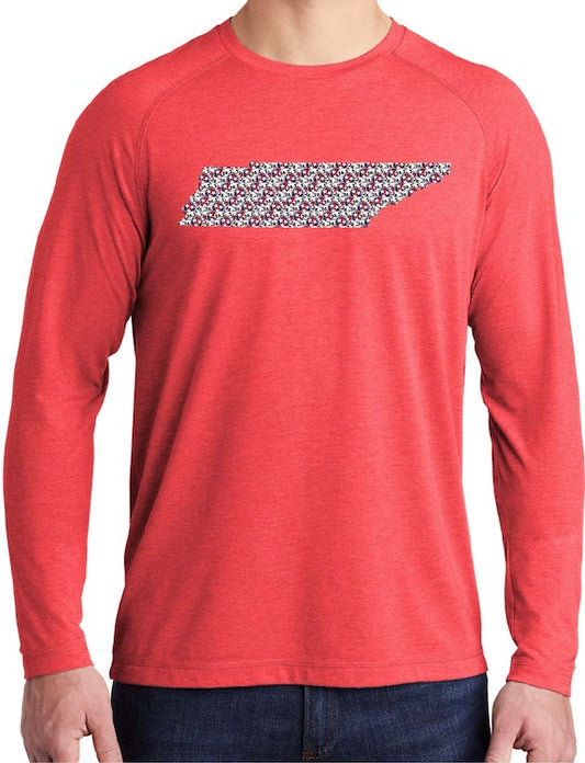 Tennessee - Tri Star Runners 26.2 Pattern Long Sleeve Raglan Shirt