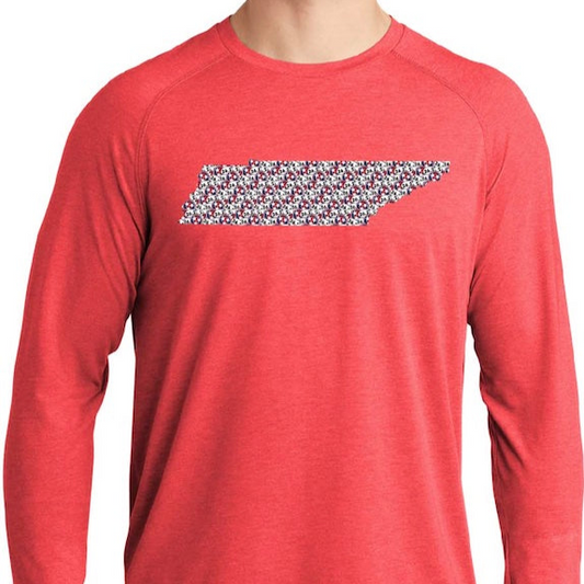 Tennessee - Tri Star Runners 26.2 Pattern Long Sleeve Raglan Shirt