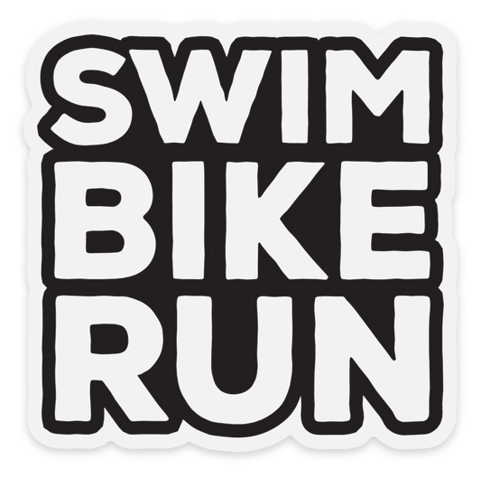 Swim Bike Run Basic Black Clear Sticker