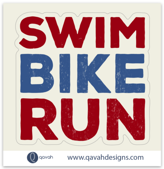 Swim Bike Run Kiss Cut Sticker