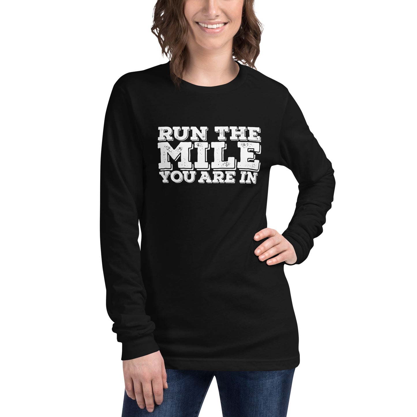 Run The Mile You Are In Block Unisex Long Sleeve Tee