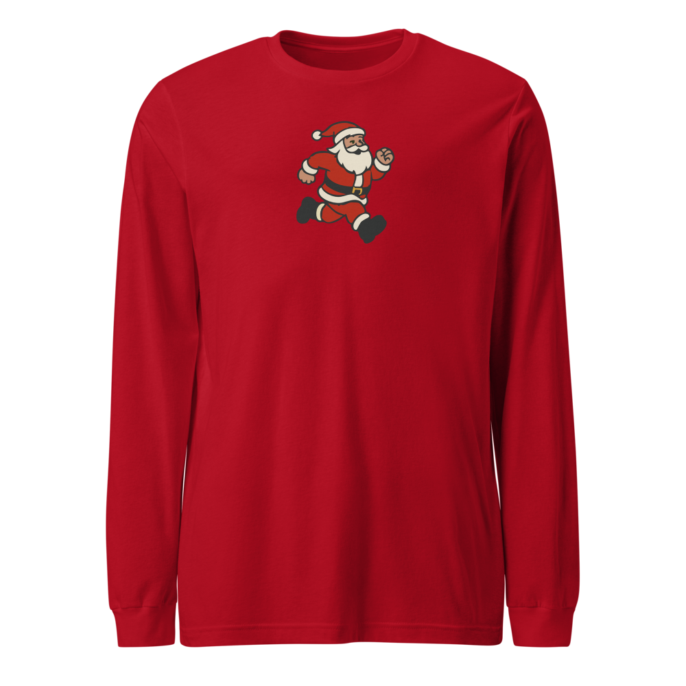 Saint Nick Sprint Club Running Santa Long Sleeve Shirt