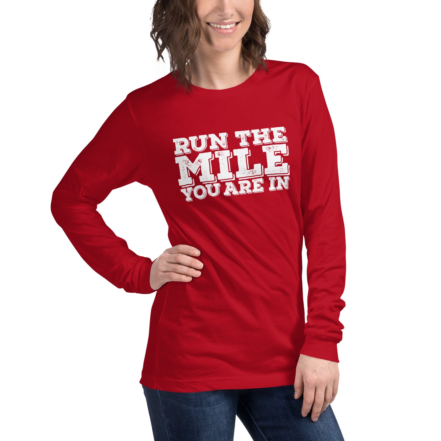 Run The Mile You Are In Block Unisex Long Sleeve Tee