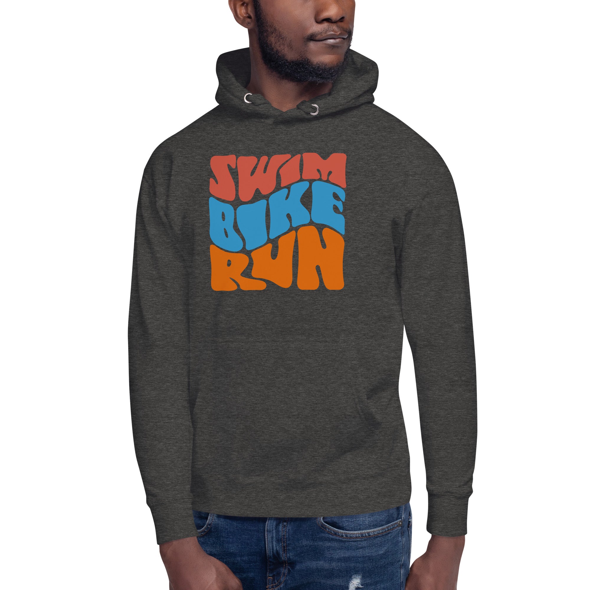 Groovy Swim Bike Run Unisex Hoodie