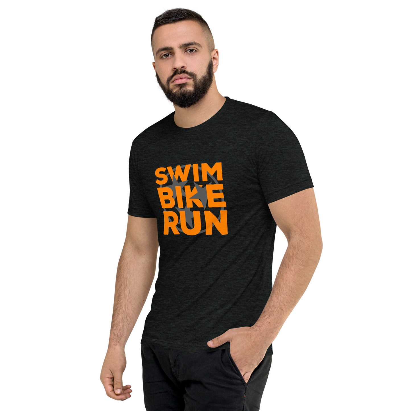 Big Orange Swim Bike Run Short sleeve Shirt