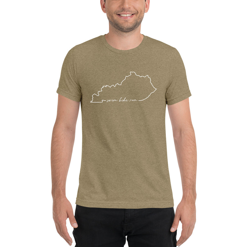 Kentucky Outline Scripted Swim Bike Run Shirt