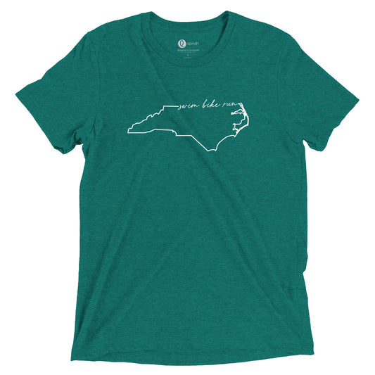 North Carolina Swim Bike Run Script Shirt