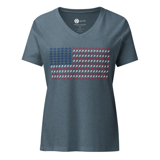 Triathlete Patriot Women’s Relaxed V-neck Shirt