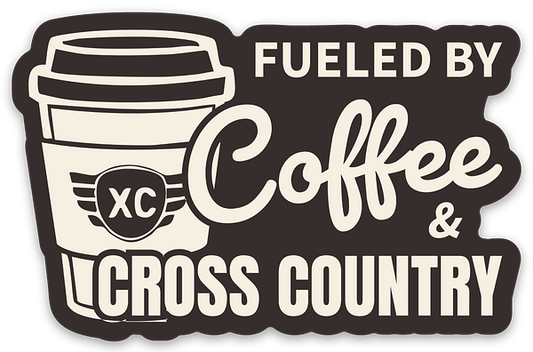 Powered By Coffee and Cross Country Sticker