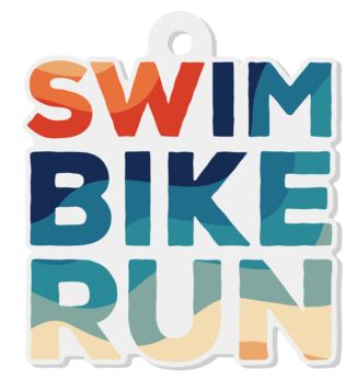 Swim Bike Run Keychain