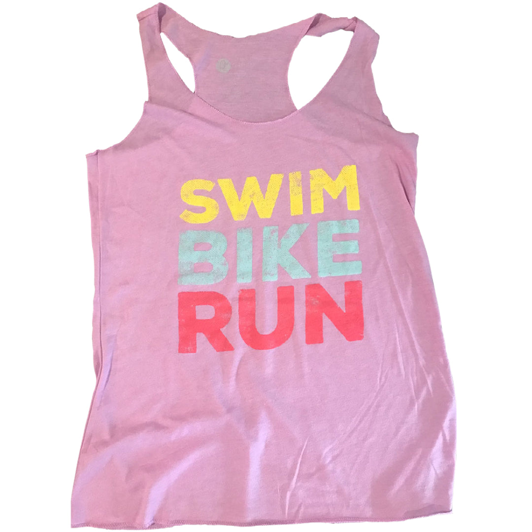 Swim Bike Run Women's Racerback Tank - Beach Limited Edition