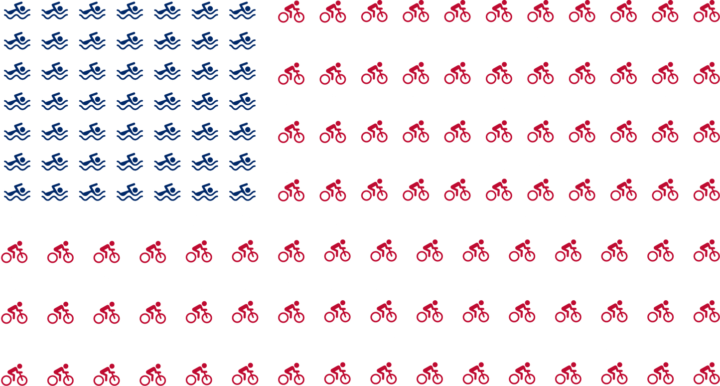 Triathlon American Flag Sticker