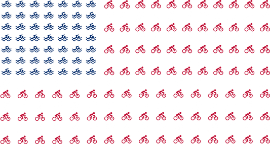 Triathlete Patriot American Flag Sticker