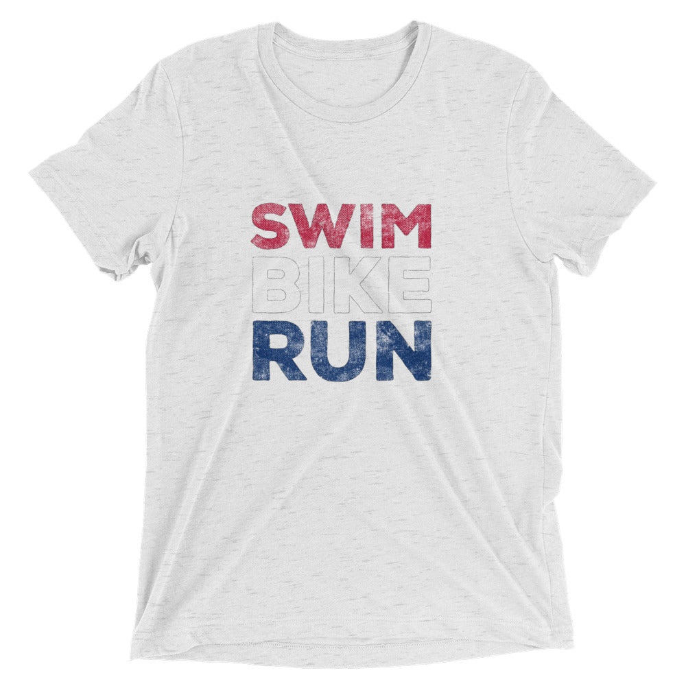 Swim Bike Run Short Sleeve Shirt (America)