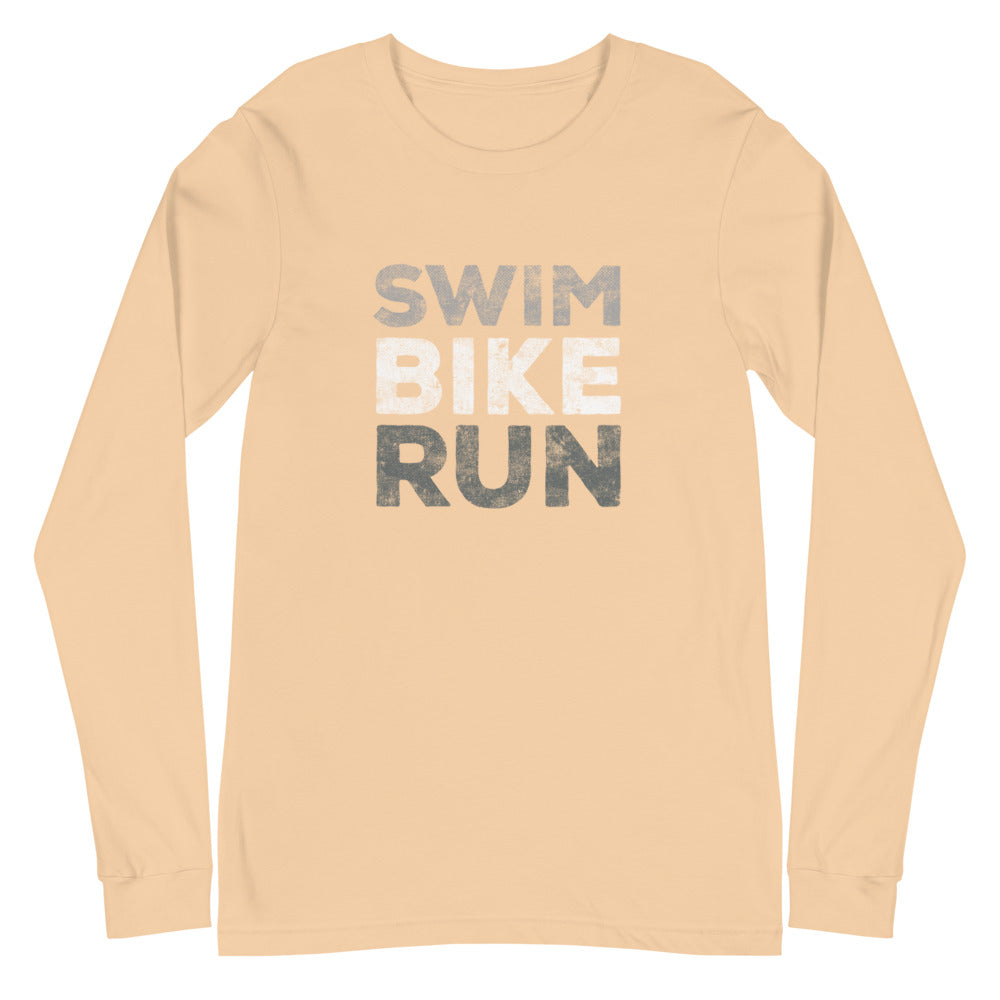 Swim Bike Run Unisex Long Sleeve Shirt