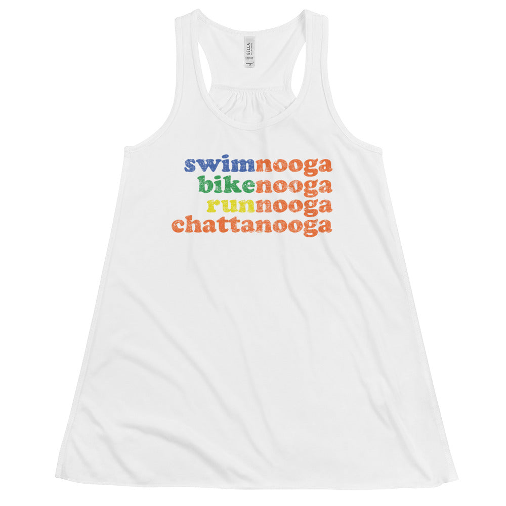 TriNooga Chattanooga Triathlon Multi Color Women's Flowy Racerback Tank